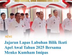 Kepala Lapas Kelas III Labuhan Bilik Ikuti Apel Awal Tahun 2025 Bersama Menko Kumham Imipas