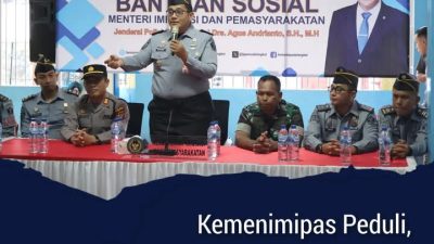 Lapas Kelas III Pemuda Langkat Salurkan Bantuan Sosial Dari Menteri Imigrasi Pemasyarakatan Kepada Keluarga WBP Dan Juga Masyarakat Kurang Mampu Disekitar Lapas