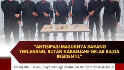 Antisipasi Masuknya Barang Terlarang, Rutan Kabanjahe Gelar Razia Insidentil