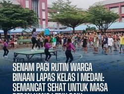 Lapas Kelas 1 Medan Rutin Melaksanakan Kegiatan Senam Pagi Demi Menjaga Kebugaran Jasmani Dan Tubuh Para Warga Binaan