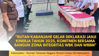 Rutan Kabanjahe Gelar Deklarasi Janji Kinerja Tahun 2025, Komitmen Bersama Bangun Zona Integritas WBK dan WBBM