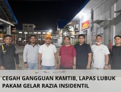 Cegah Gangguan Kamtib, Kalapas beserta Jajaran Pengamanan Tindak Tegas Lakukan razia insidentil di  Lapas Lubuk Pakam Kanwil Ditjenpas Sumut