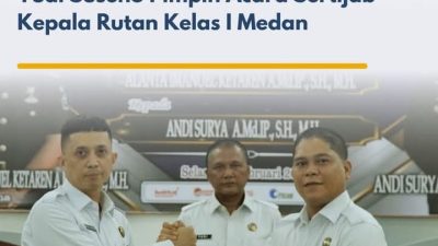 Kakanwil Ditjenpas Sumatera Utara Yudi Suseno Pimpin Acara Sertijab Kepala Rutan Kelas I Medan