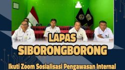 Komitmen Tingkatkan Integritas Dan Kepatuhan Internal, Lapas Siborongborong Ikuti Sosialisasi Pengawasan Internal Secara Virtual